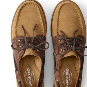 NWT Land’s End suede leather boat shoes, size 9